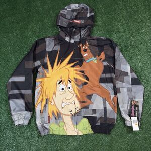 MENS MEMBERS ONLY SCOOBY DOO SHAGGY WINDBREAKER HOODIE JACKET - SMALL